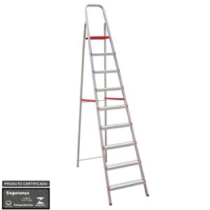 Escada De Alumínio Tesoura Botafogo Lar & Lazer 9 Degraus